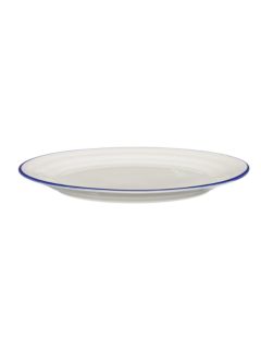 John Lewis Harbour Blue Rim Dinner Plate, White/Blue, Dia.28.5cm