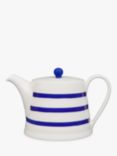 John Lewis Harbour Striped 4 Cup Teapot, White/Blue, 1.1L