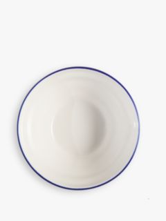 John Lewis Harbour Blue Rim Cereal Bowl, White/Blue, Dia.16cm