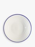 John Lewis Harbour Blue Rim Pasta Bowl, White/Blue, Dia.23cm