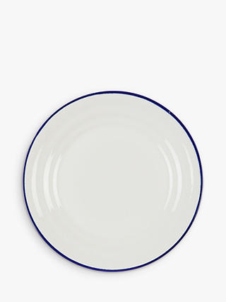 John Lewis & Partners Harbour Blue Rim Tea Plate, White/Blue, Dia.18cm
