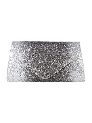 Coast Myra Glitter Clutch Bag, Silver