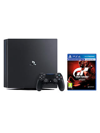 Sony PlayStation 4 Pro Console, 1TB, with DUALSHOCK 4 Controller, Jet Black and Gran Turismo Sport