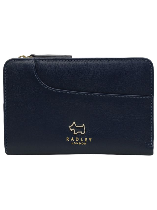 Radley Pockets Leather Medium Zip Top Purse Ink