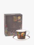 Sara Miller Chelsea Collection Birds Cup and Saucer, 200ml, Grey