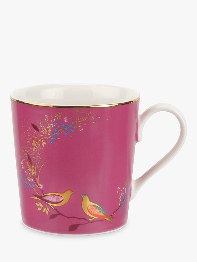 Sara Miller Chelsea Collection Birds Mug, 340ml, Pink