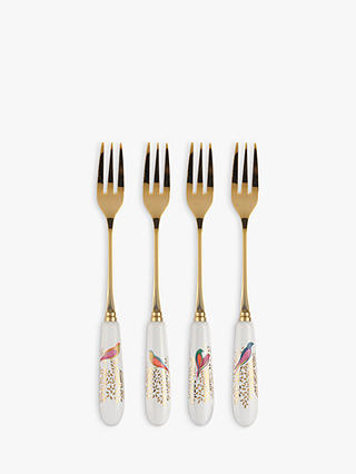 Sara Miller Chelsea Collection Birds Pastry Forks, Assorted, Set of 4