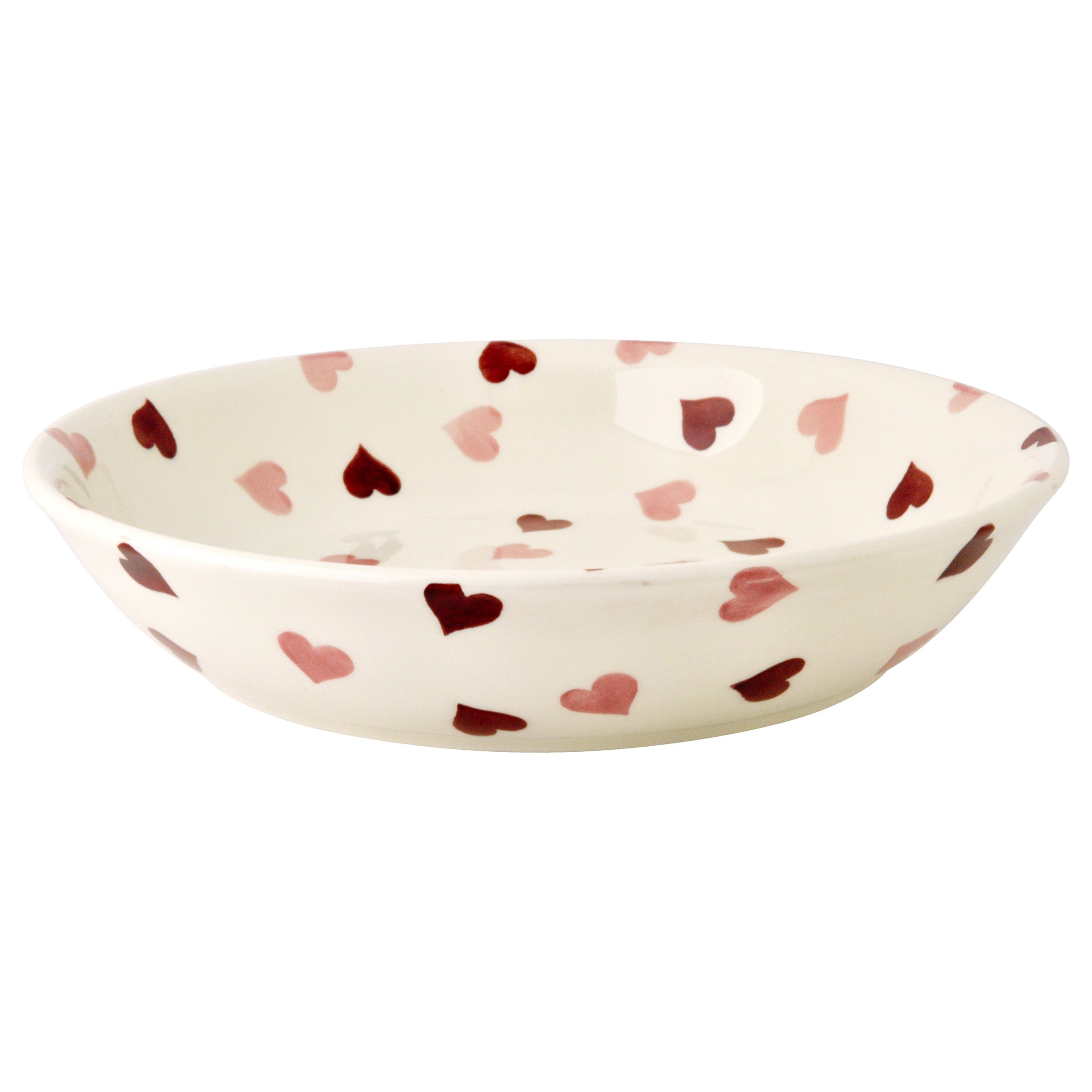 Emma Bridgewater Pink Hearts Medium Pasta Bowl, White/Pink, Dia.23.4cm