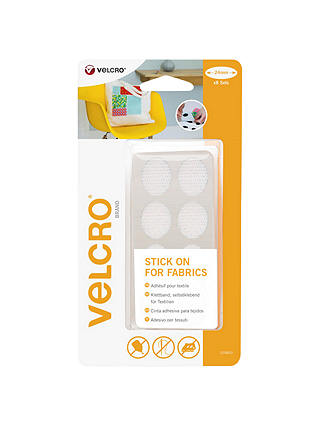 VELCRO® Brand Stick On Ovals For Fabrics, 24mm, Pack of 8, White
