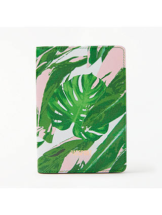 John Lewis & Partners Tropical Leather Passport Cover, Multi