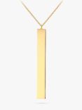 IBB Personalised 9ct Gold Vertical Bar Initial Pendant Necklace