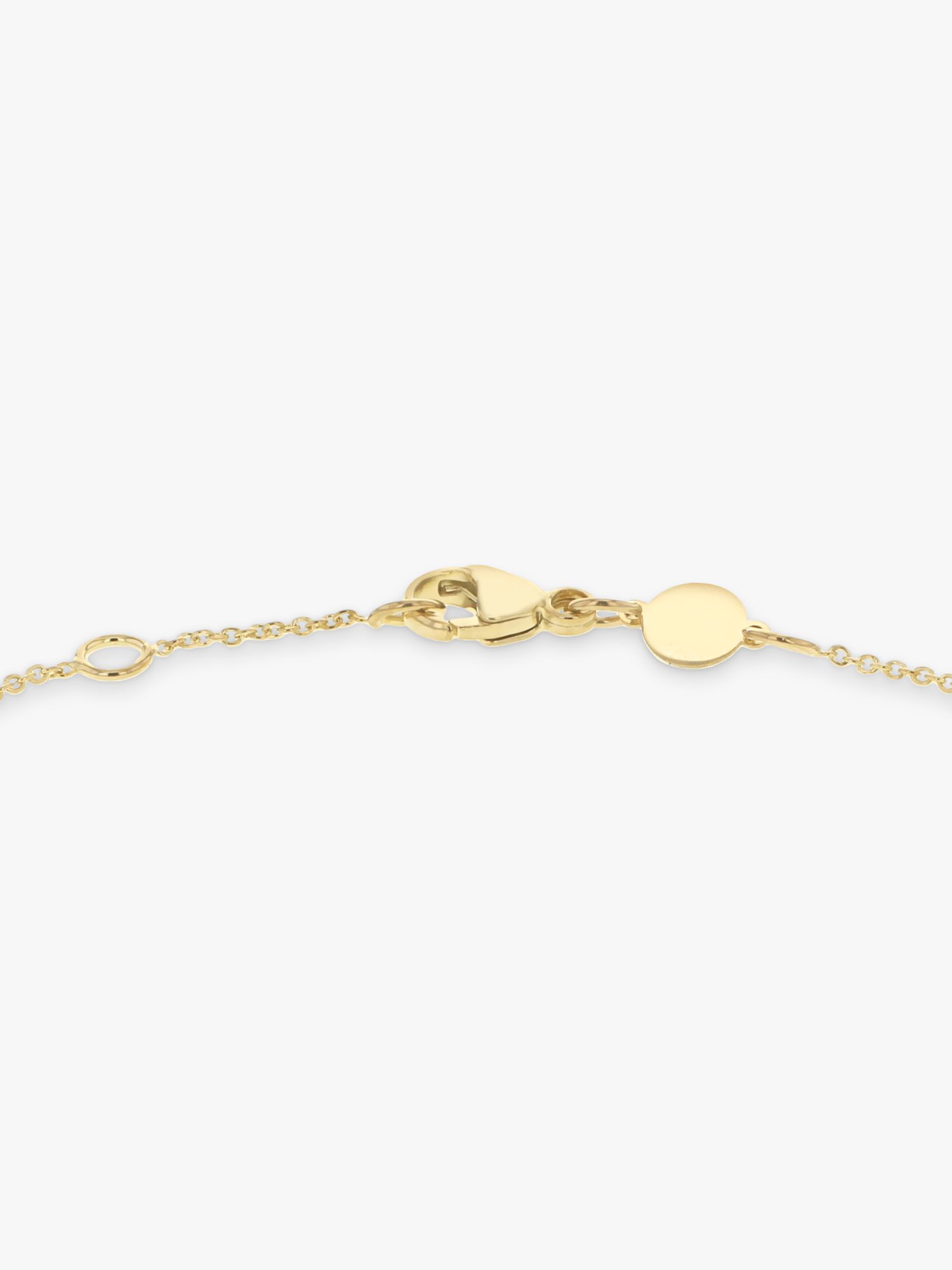 Buy IBB Personalised 9ct Gold Disc Initial Chain Bracelet Online at johnlewis.com