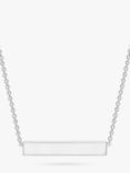 IBB Personalised 9ct White Gold Horizontal Bar Initial Pendant Necklace