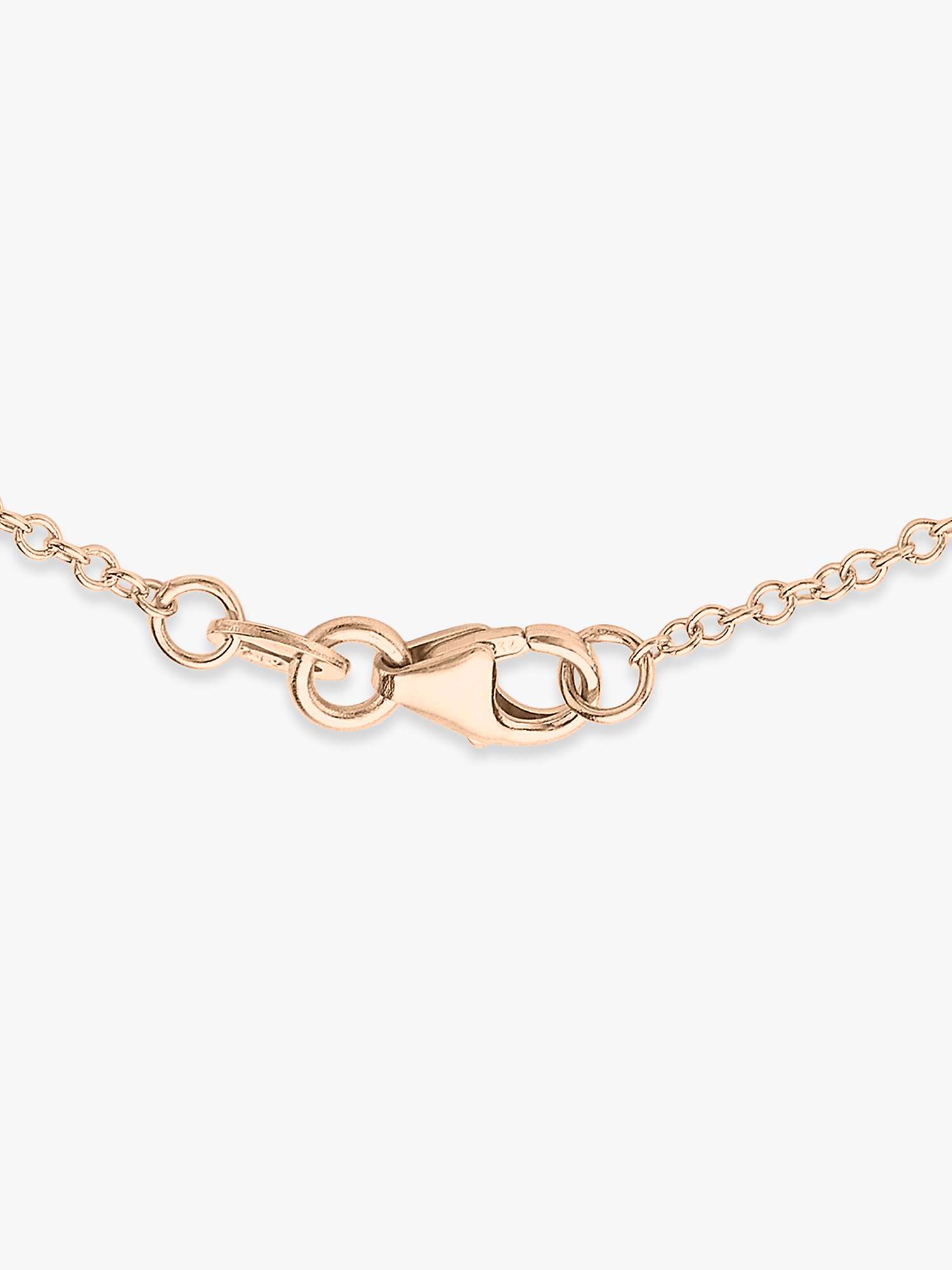 Buy IBB Personalised 9ct Rose Gold Horizontal Bar Initial Pendant Necklace Online at johnlewis.com