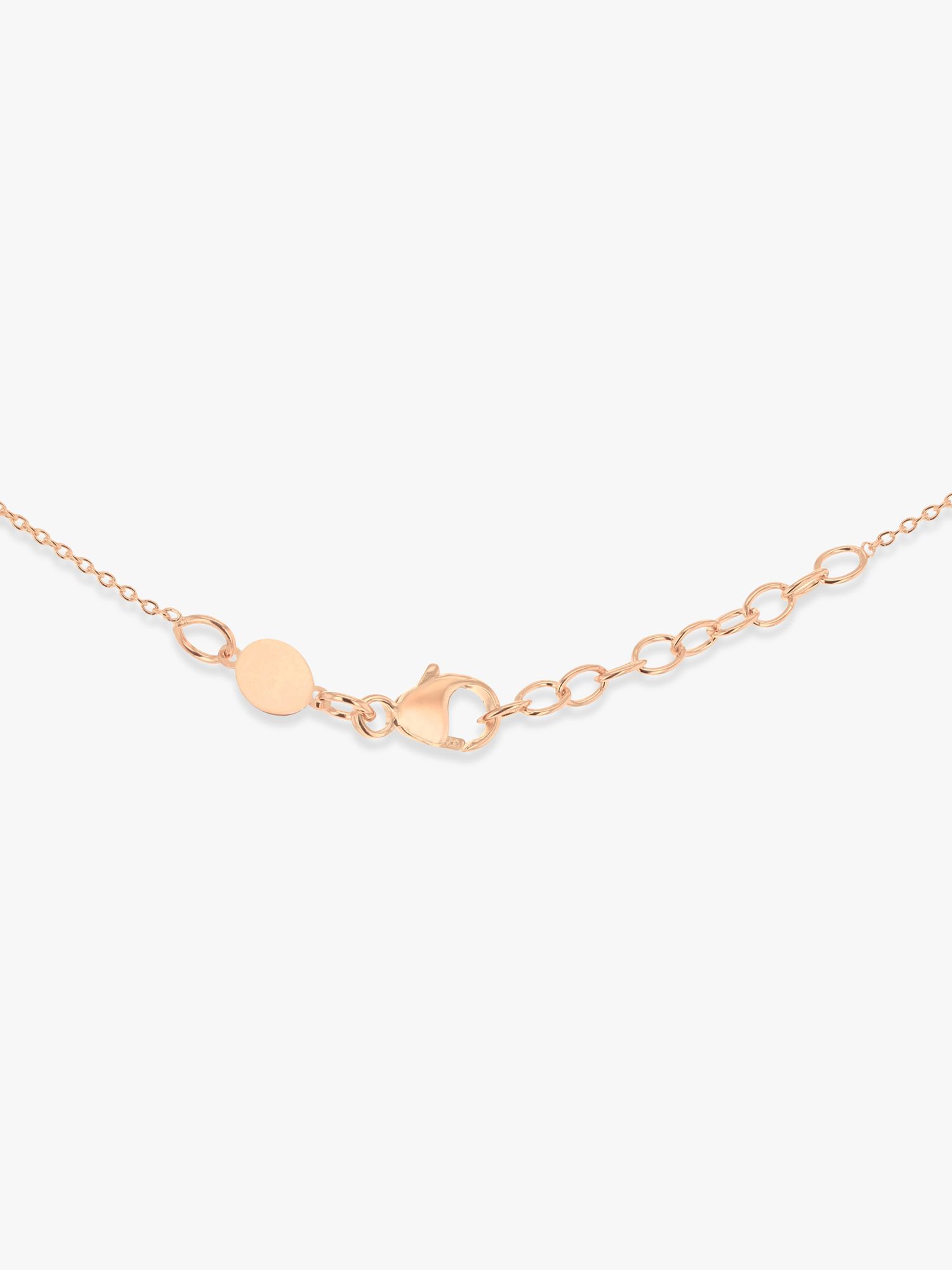 Buy IBB Personalised 9ct Rose Gold Disc Initial Pendant Necklace Online at johnlewis.com