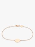 IBB Personalised 9ct Rose Gold Disc Initial Chain Bracelet
