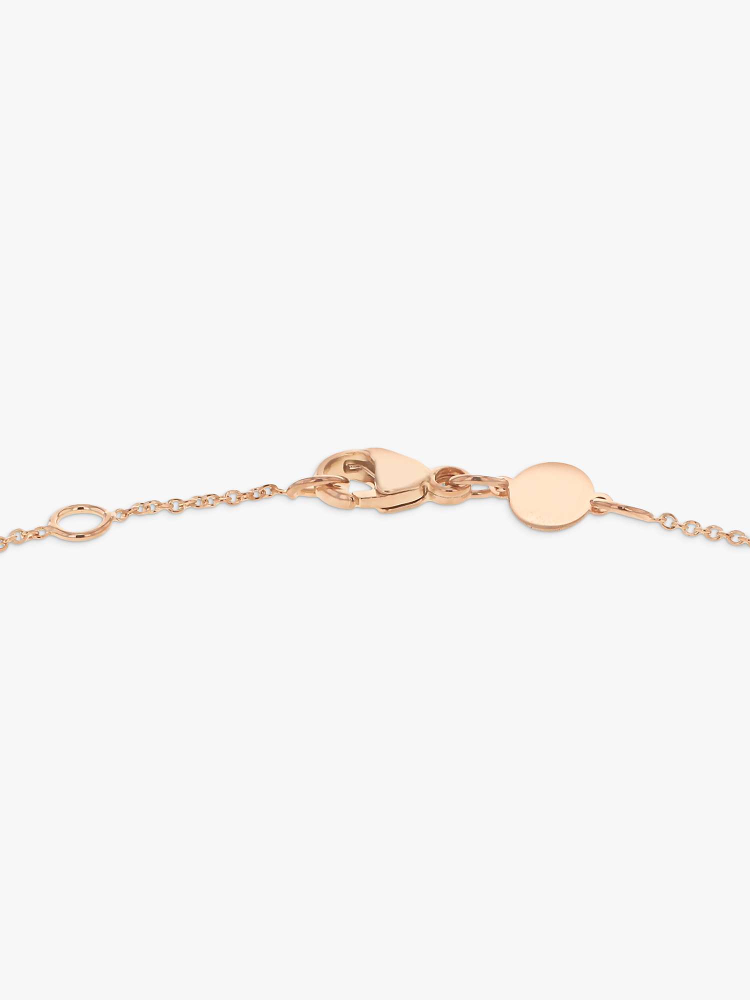 Buy IBB Personalised 9ct Rose Gold Disc Initial Chain Bracelet Online at johnlewis.com