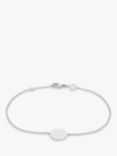 IBB Personalised 9ct White Gold Disc Initial Chain Bracelet
