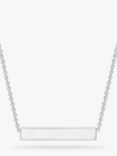 IBB Personalised Small Horizontal Bar Initial Pendant Necklace, Silver