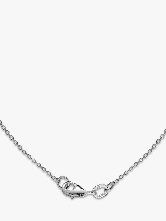 IBB Personalised Small Horizontal Bar Initial Pendant Necklace, Silver