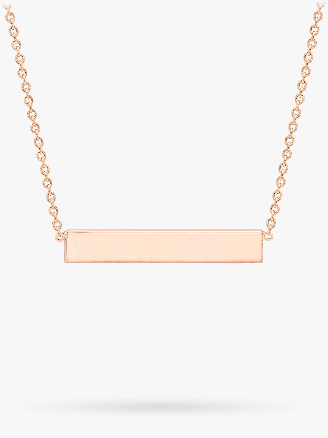 Buy IBB Personalised Small Horizontal Bar Initial Pendant Necklace, Rose Gold Online at johnlewis.com