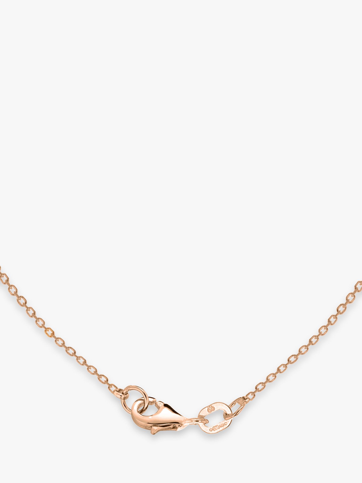 IBB Personalised Small Horizontal Bar Initial Pendant Necklace, Rose Gold