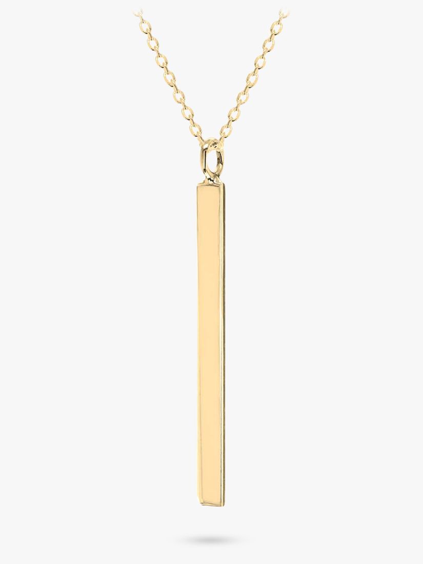 Buy IBB Personalised Vertical Bar Initial Pendant Necklace Online at johnlewis.com