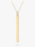 IBB Personalised Vertical Bar Initial Pendant Necklace, Gold