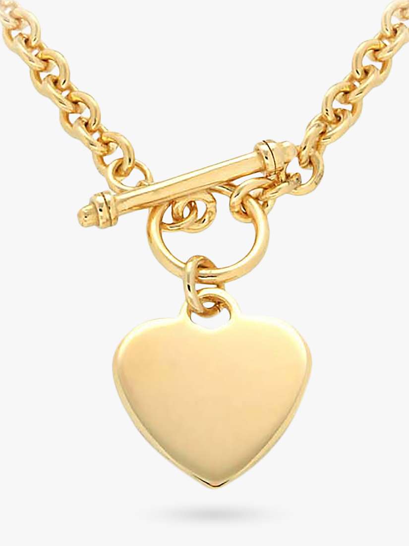 IBB Personalised Chunky Chain Heart Necklace, Gold at John Lewis & Partners