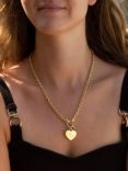 IBB Personalised Chunky Chain Heart Necklace, Gold