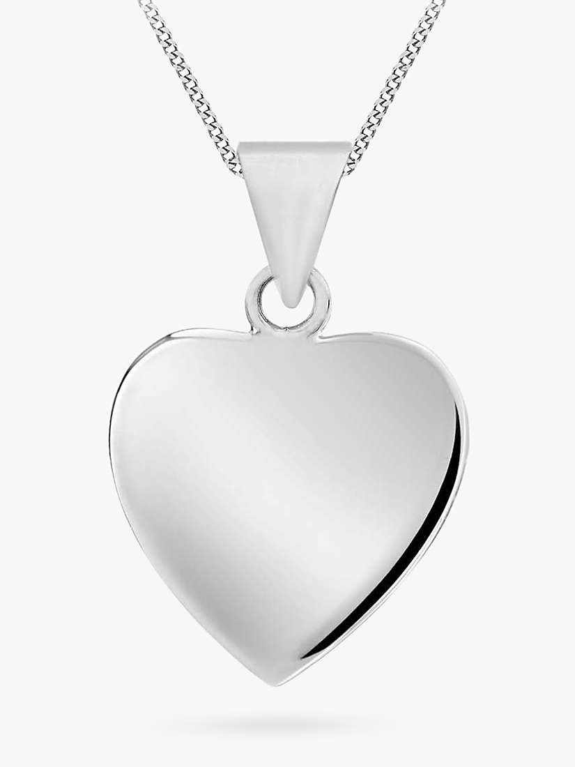 Buy IBB Personalised Sterling Silver Heart Necklace, Silver Online at johnlewis.com