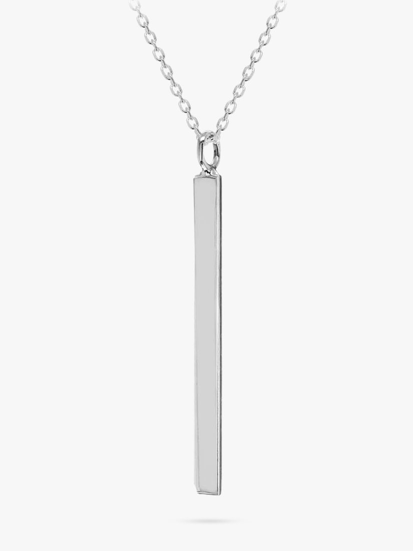 Buy IBB Personalised Vertical Bar Initial Pendant Necklace Online at johnlewis.com