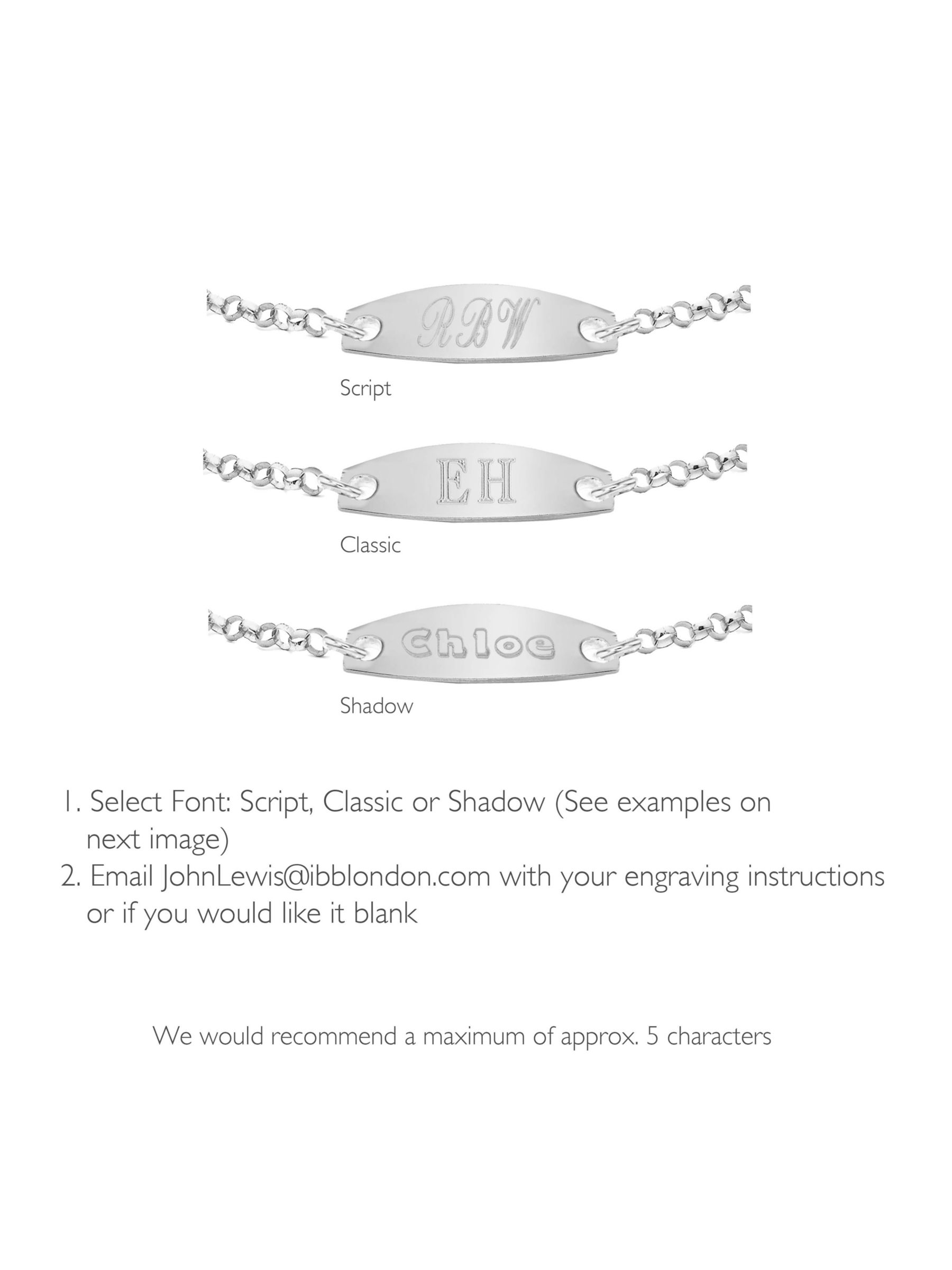 IBB Personalised Sterling Silver Children's Oval ID Belcher Bracelet, Silver