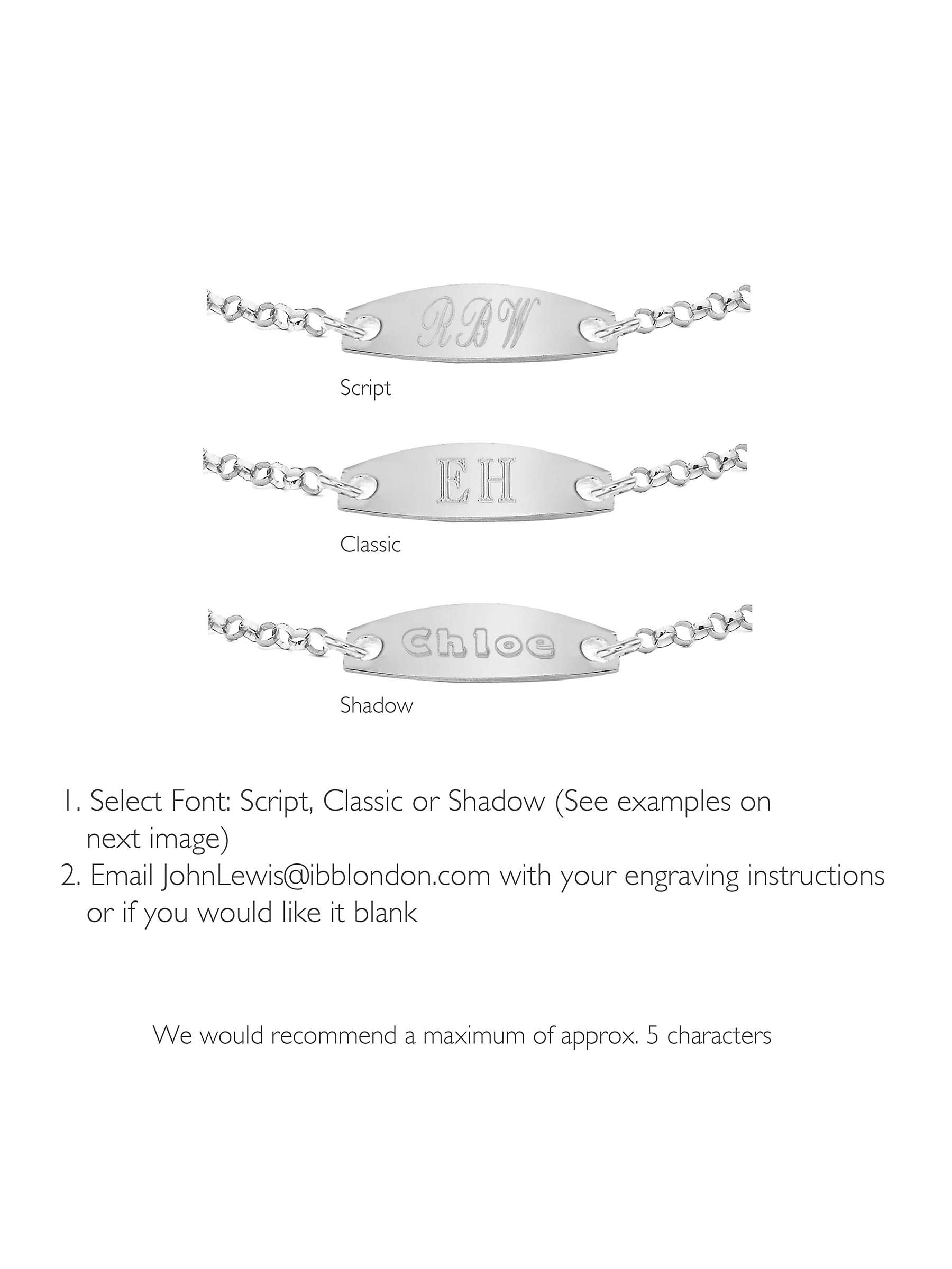 Buy IBB Personalised Sterling Silver Children's Oval ID Belcher Bracelet, Silver Online at johnlewis.com