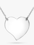 IBB Personalised Sterling Silver Drawn Heart Necklace, Silver