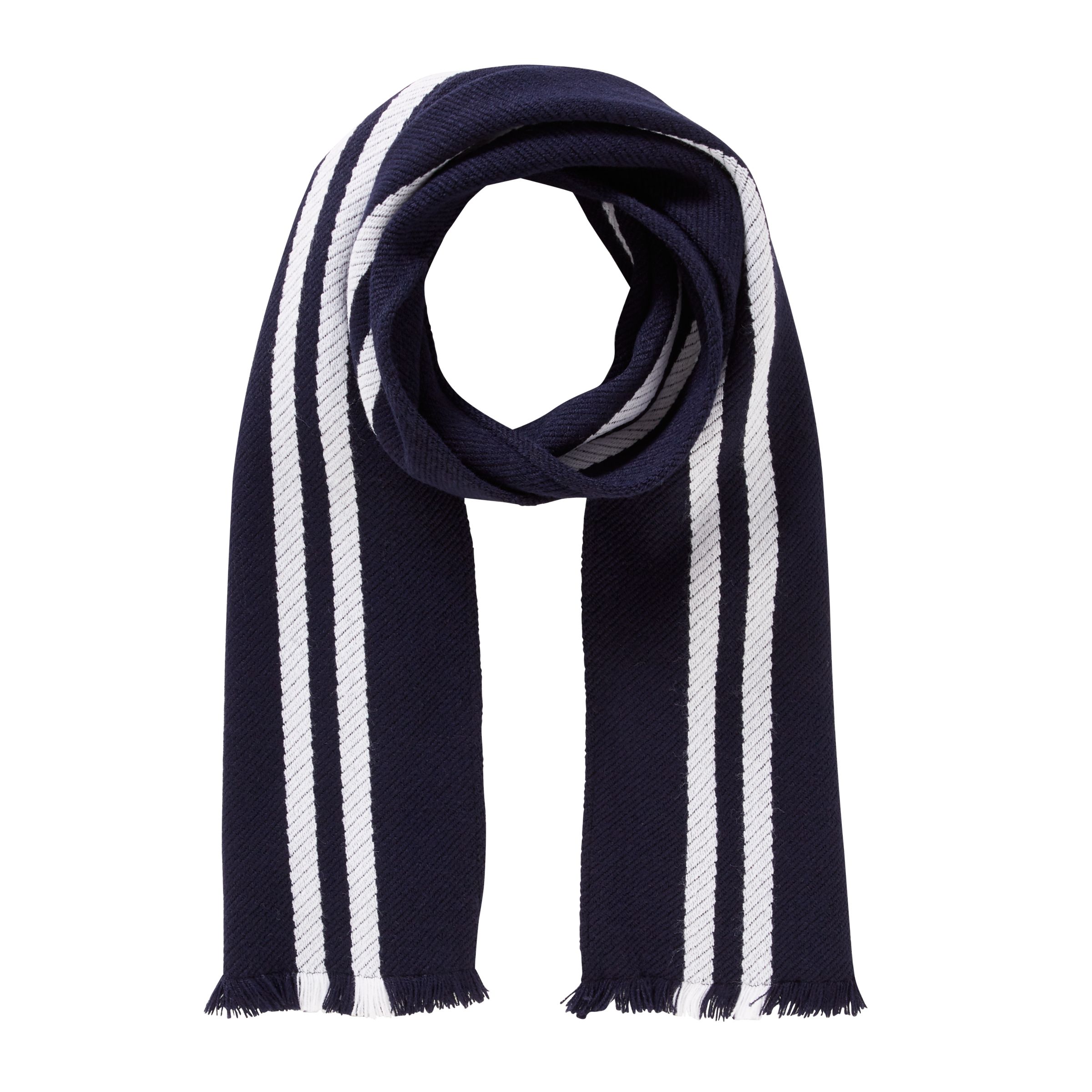 navy and white scarf