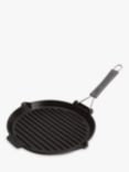 STAUB Cast Iron Round Grill Pan, Black, Dia.27cm