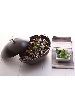 STAUB Cast Iron Mussel Pot, 25cm, Black