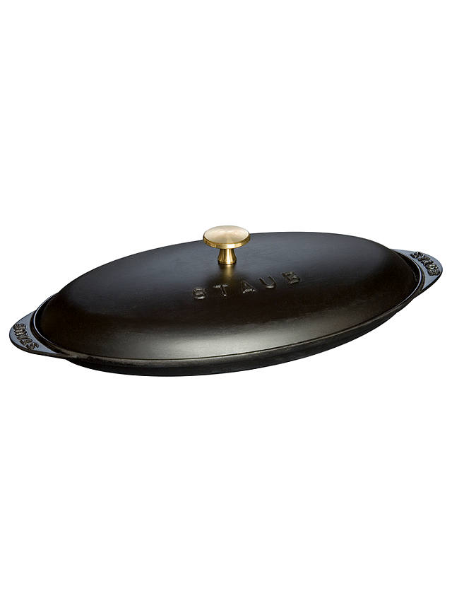 STAUB Cast Iron Covered Fish Pan, Black, 31cm