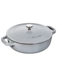 STAUB Round Cast Iron Saute Pan with Chistera Lid, 24cm, Graphite Grey