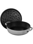 STAUB Round Cast Iron Saute Pan with Chistera Lid, 24cm, Graphite Grey