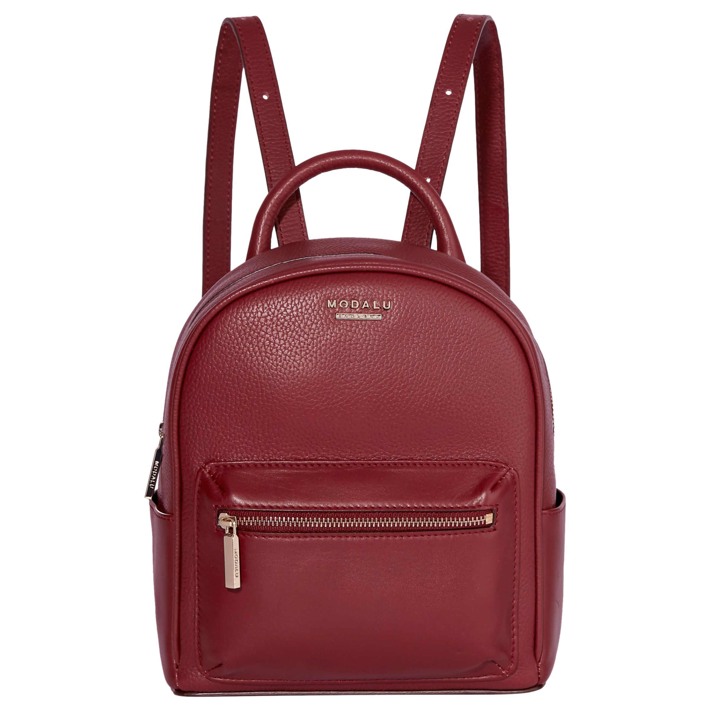 Modalu Maddie Leather Mini Backpack, Berry