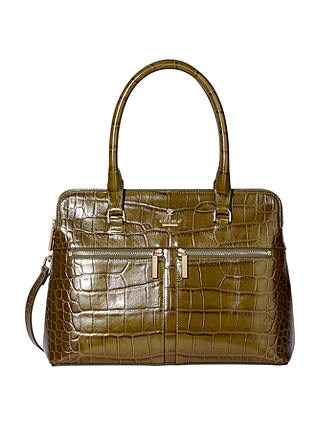 Modalu Pippa Classic Leather Croc Effect Grab Bag