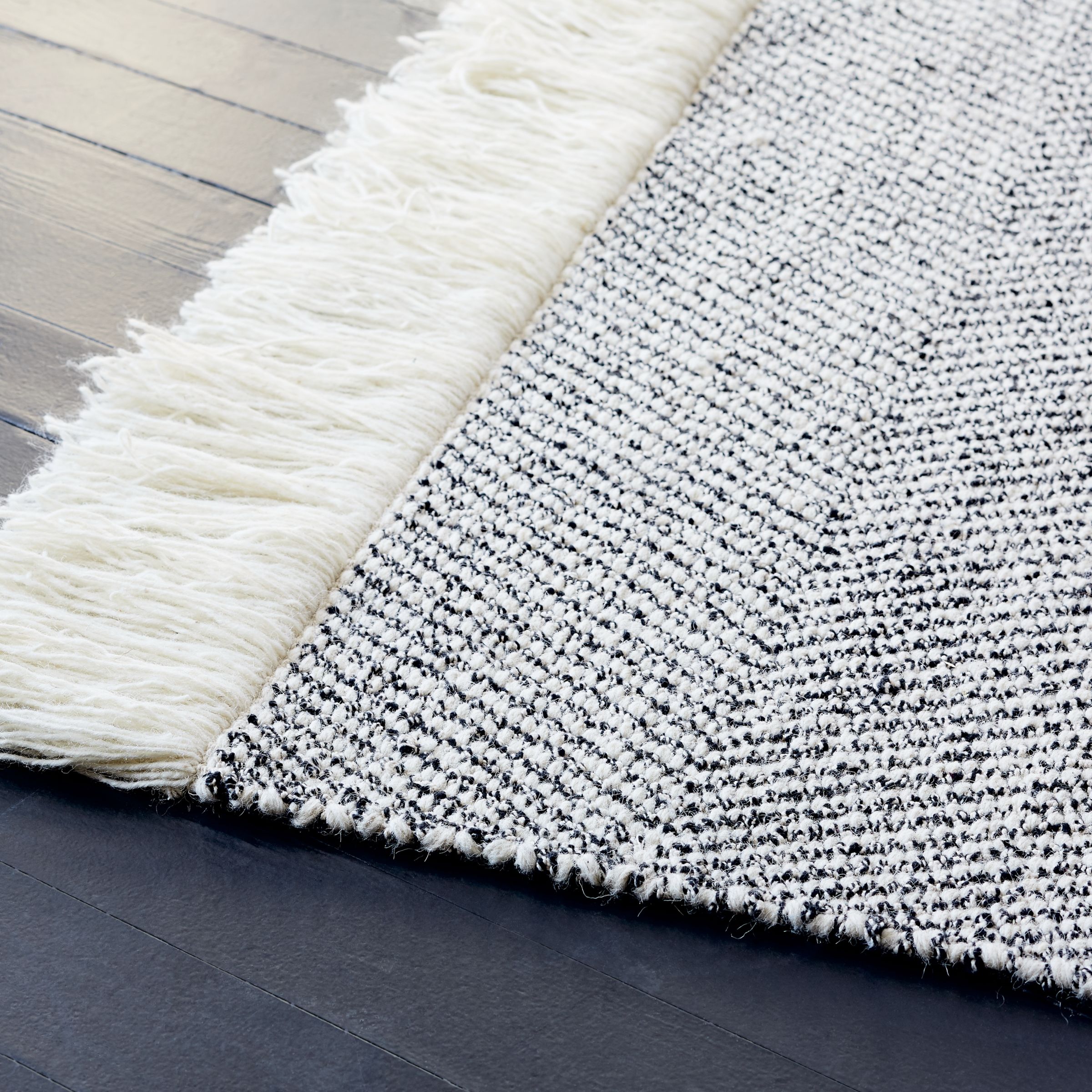 west elm Tweed Flatweave Dhurrie Rug, L244 x W152cm, Grey at John Lewis