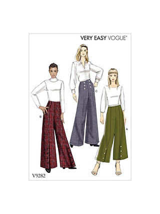 Vogue Women's Misses' High Waist Trousers Sewing Pattern, 9282