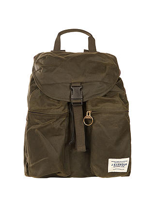 Barbour Archive Waxed Cotton Backpack, Olive