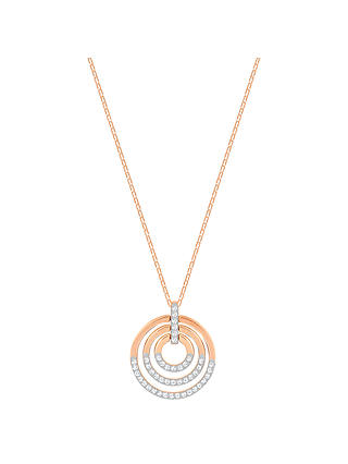 Swarovski Circle Medium Crystal Pendant Necklace, Rose Gold