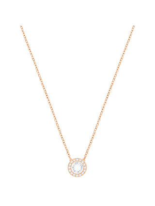 Swarovski Angelic Round Crystal Pendant Necklace, Rose Gold/Clear