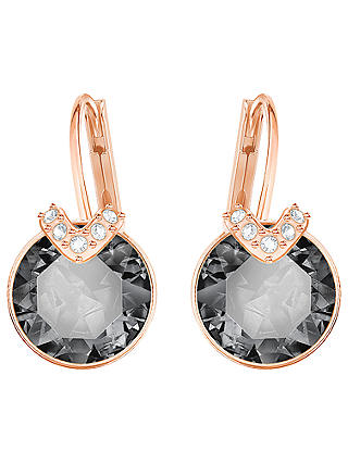 Swarovski Bella V Crystal Drop Earrings, Rose Gold/Grey