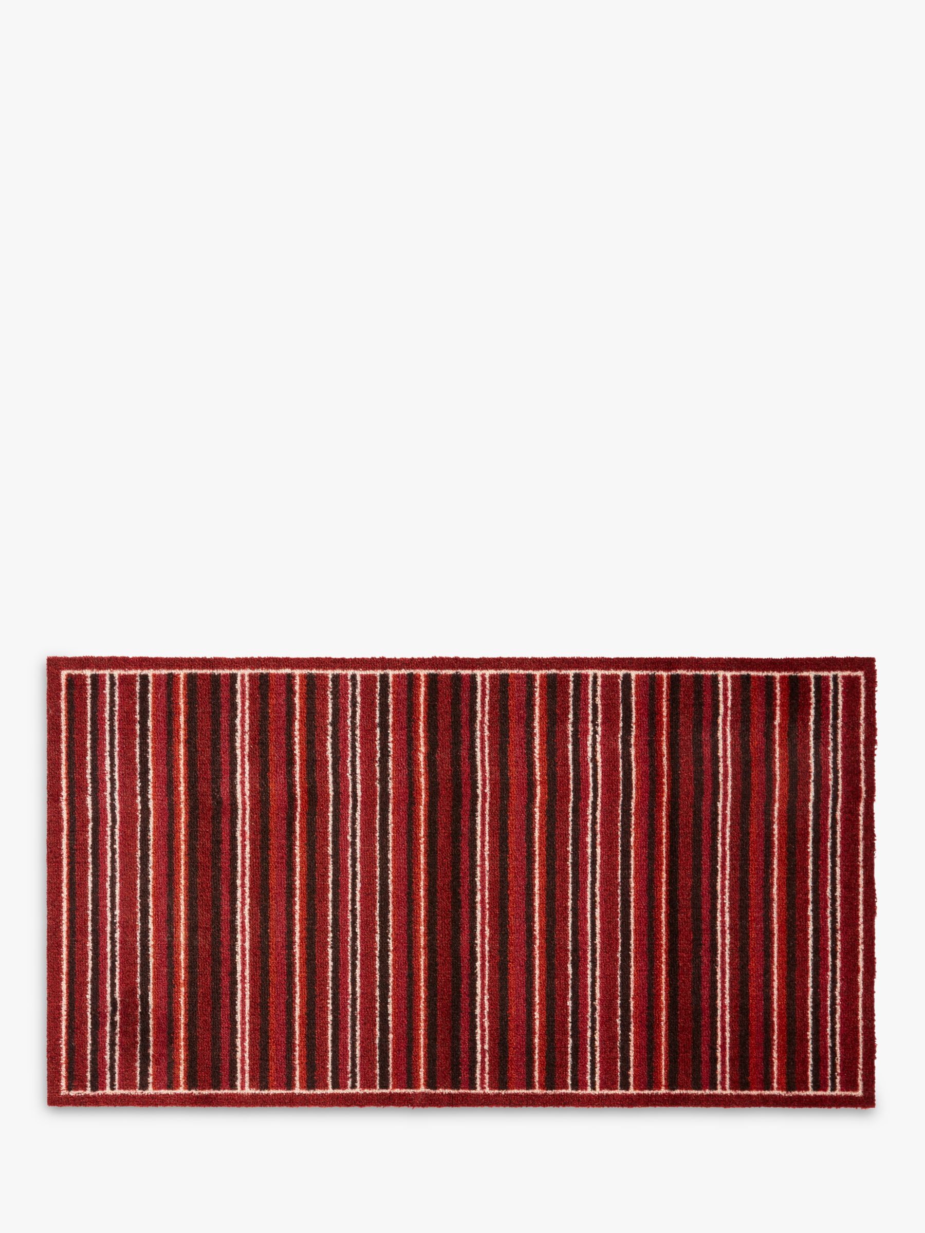 John Lewis & Partners Washable Stripe Door Mat, Red